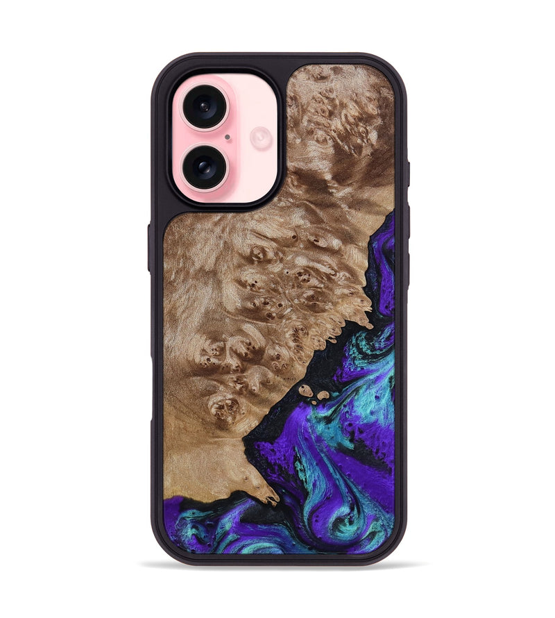 iPhone 16 Wood Phone Case - Kennedy (Purple, 798317)