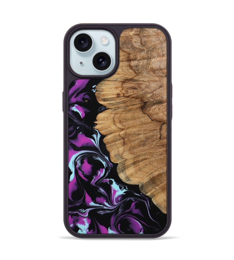 iPhone 15 Wood Phone Case - Kylee (Purple, 798319)