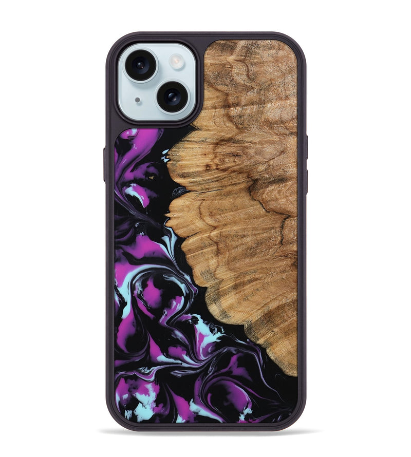 iPhone 15 Plus Wood Phone Case - Kylee (Purple, 798319)