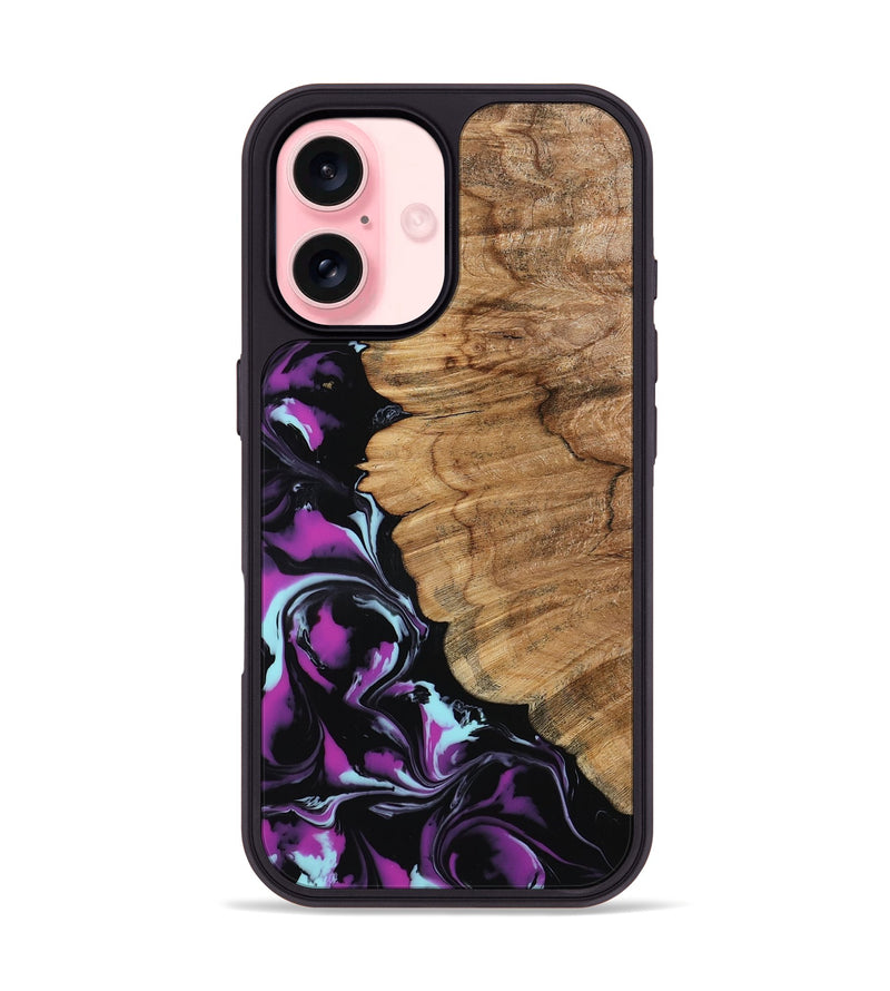 iPhone 16 Wood Phone Case - Kylee (Purple, 798319)