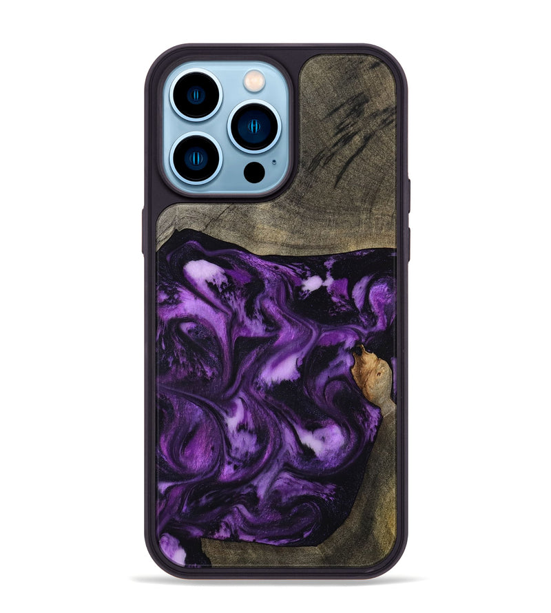 iPhone 14 Pro Max Wood Phone Case - Heaven (Purple, 798322)
