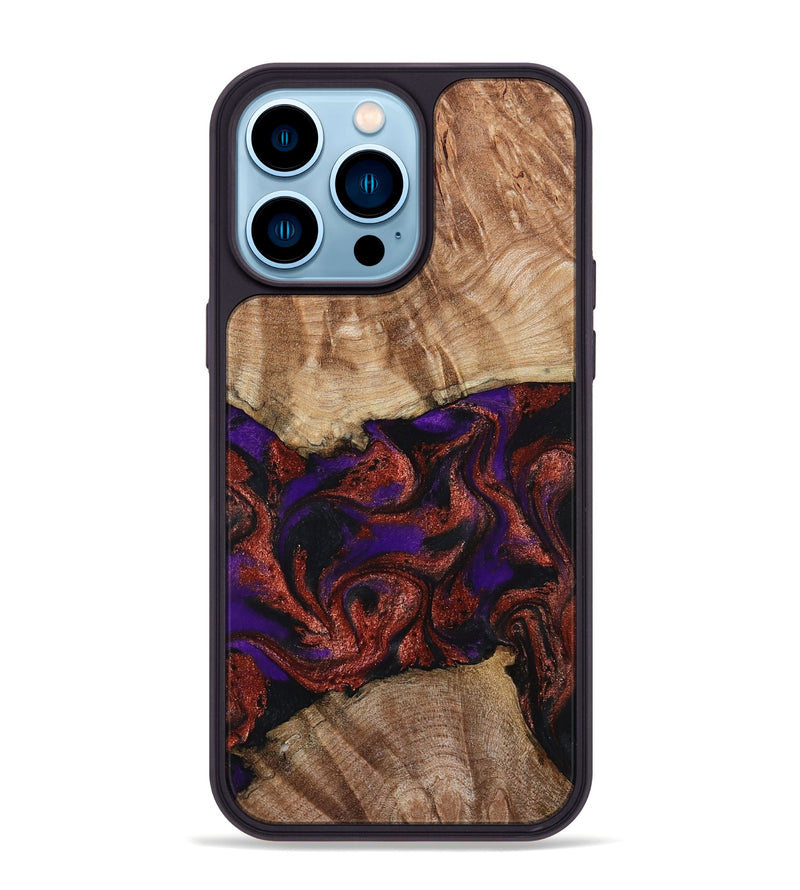 iPhone 14 Pro Max Wood Phone Case - Karie (Purple, 798323)