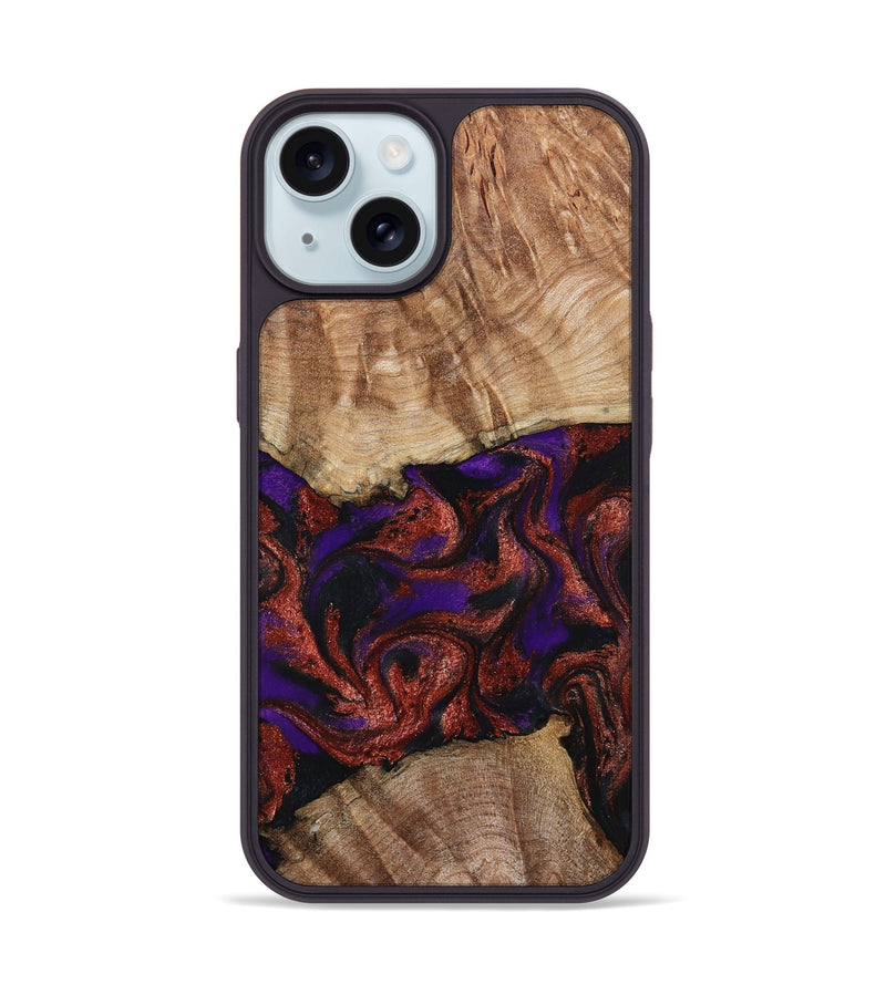 iPhone 15 Wood Phone Case - Karie (Purple, 798323)