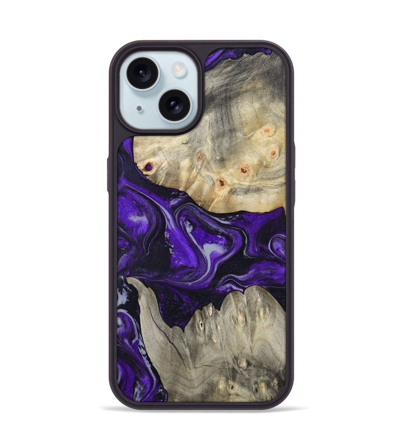 iPhone 15 Wood Phone Case - Jeanna (Purple, 798324)