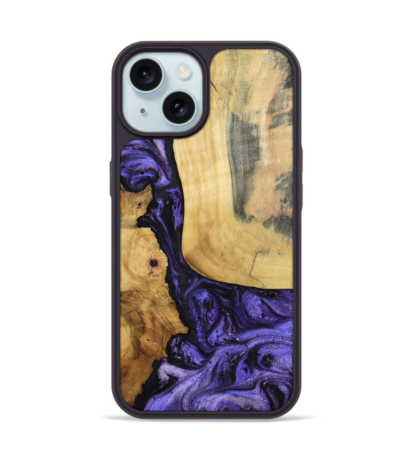 iPhone 15 Wood Phone Case - Ashlie (Purple, 798326)