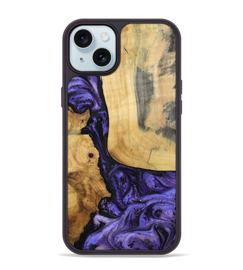iPhone 15 Plus Wood Phone Case - Ashlie (Purple, 798326)