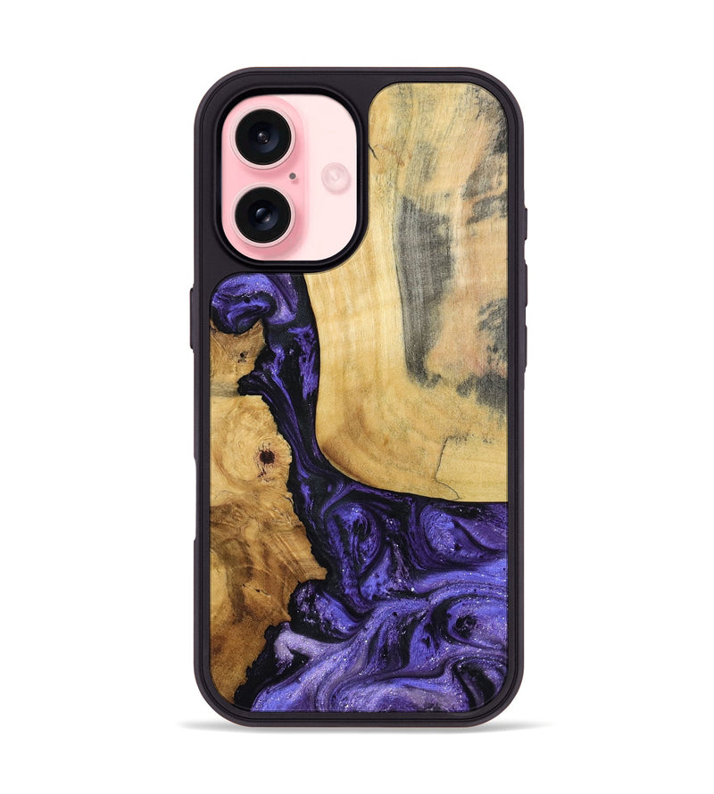 iPhone 16 Wood Phone Case - Ashlie (Purple, 798326)