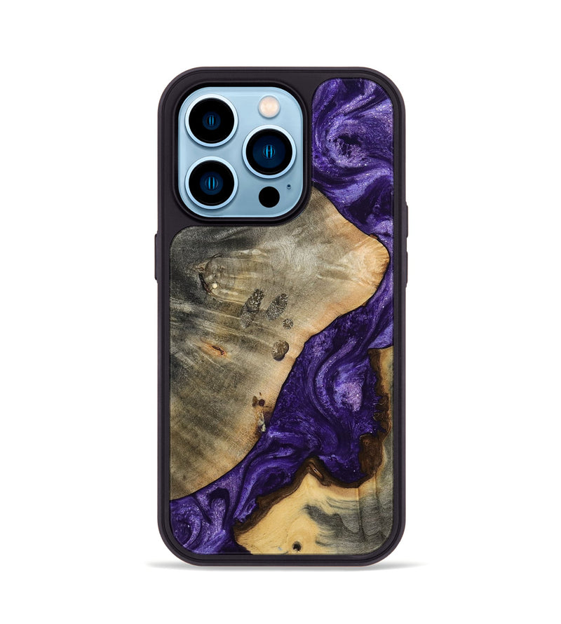 iPhone 14 Pro Wood Phone Case - Cathryn (Purple, 798327)