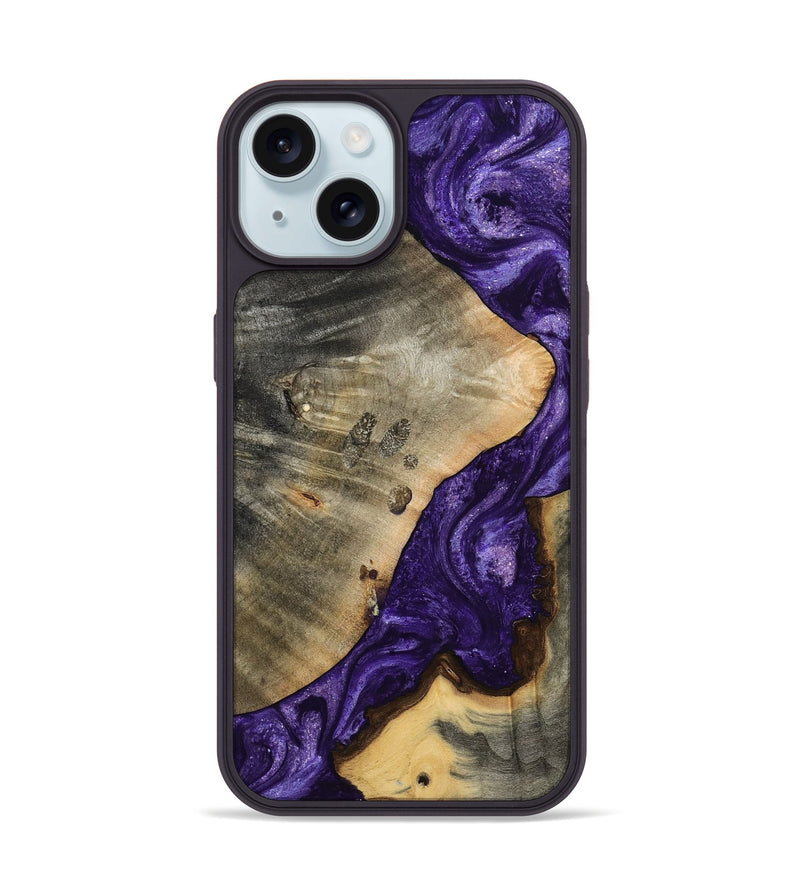 iPhone 15 Wood Phone Case - Cathryn (Purple, 798327)