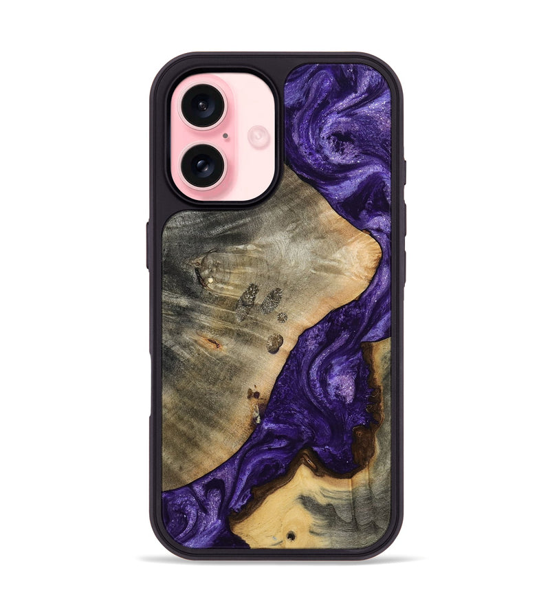 iPhone 16 Wood Phone Case - Cathryn (Purple, 798327)