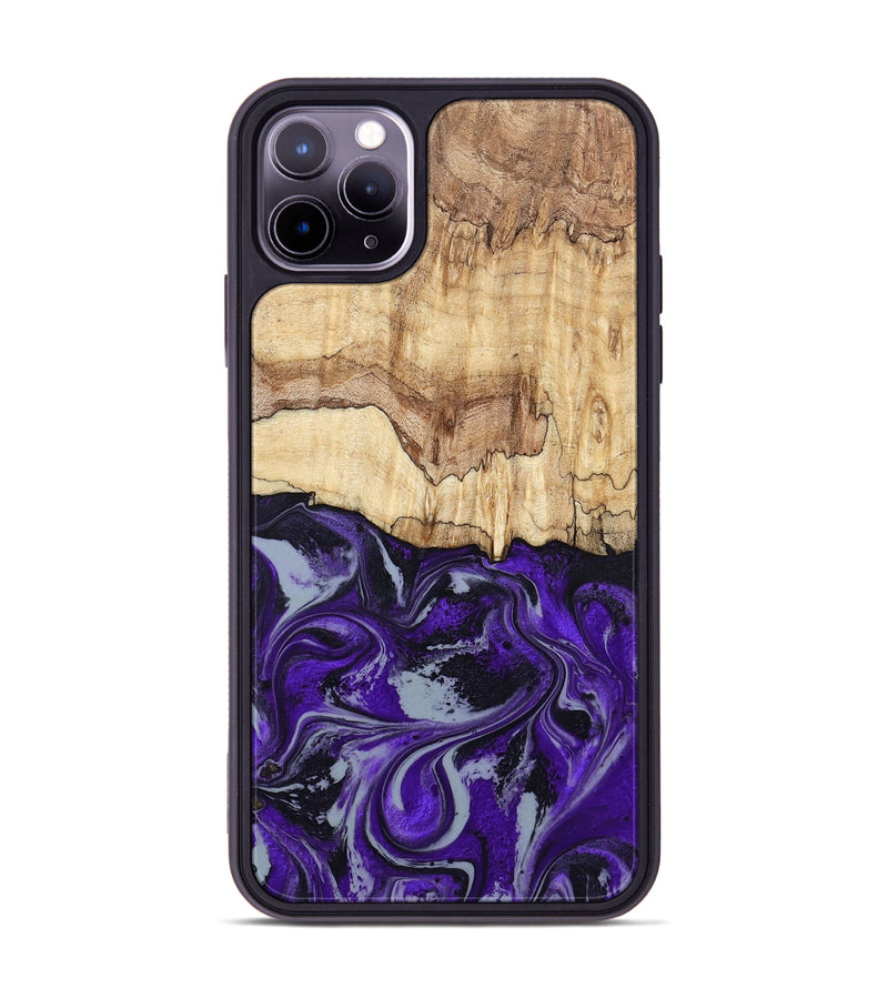 iPhone 11 Pro Max Wood Phone Case - Sandy (Purple, 798332)