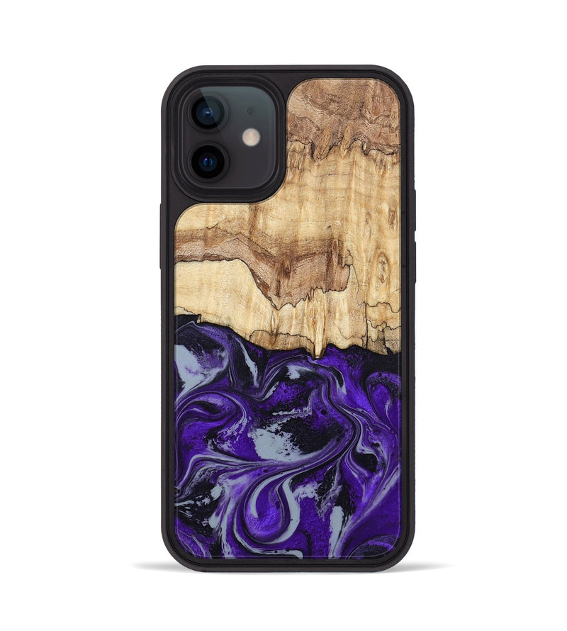 iPhone 12 Wood Phone Case - Sandy (Purple, 798332)