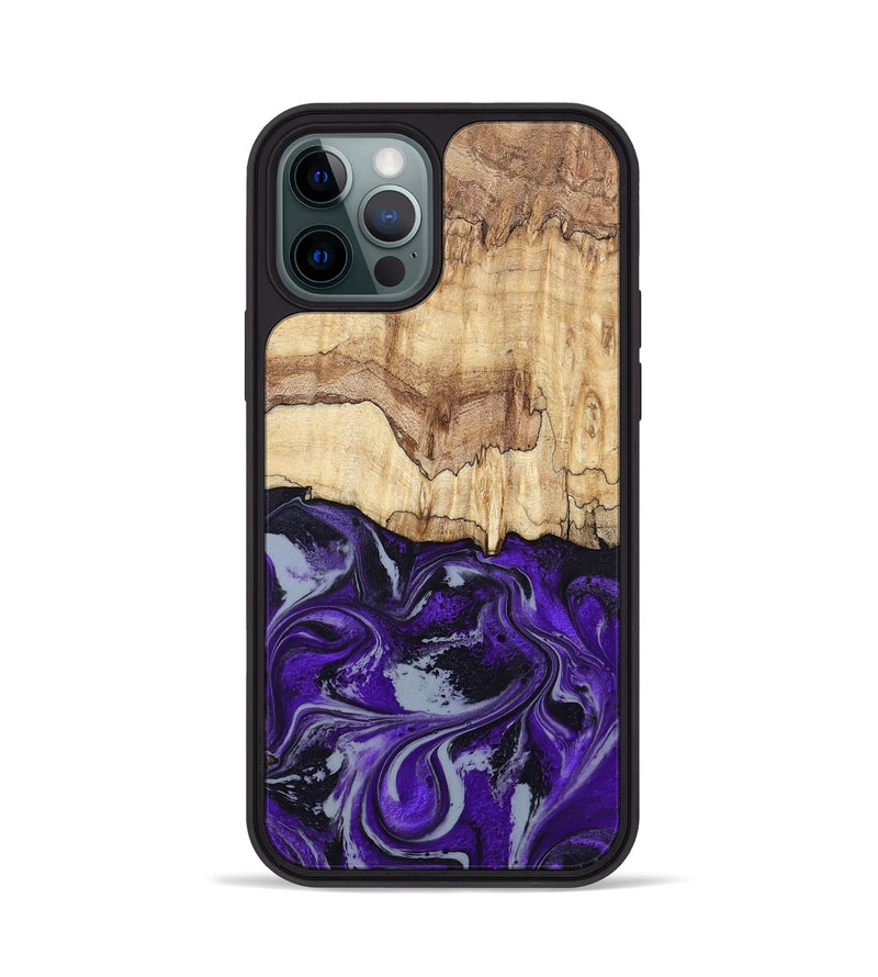 iPhone 12 Pro Wood Phone Case - Sandy (Purple, 798332)