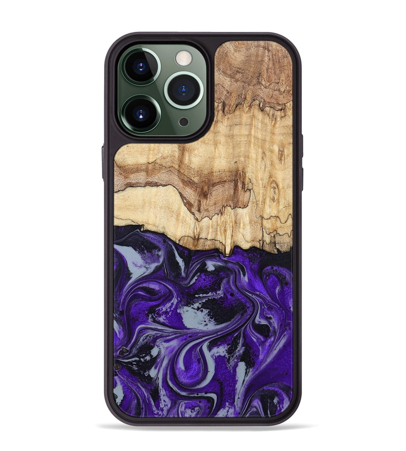 iPhone 13 Pro Max Wood Phone Case - Sandy (Purple, 798332)