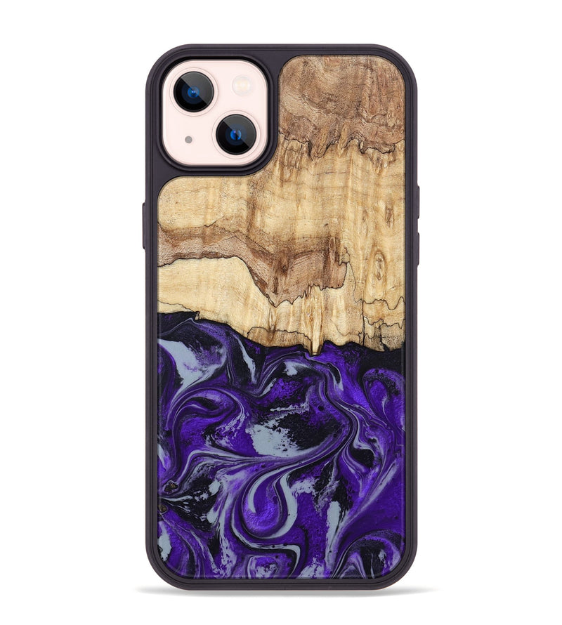 iPhone 14 Plus Wood Phone Case - Sandy (Purple, 798332)