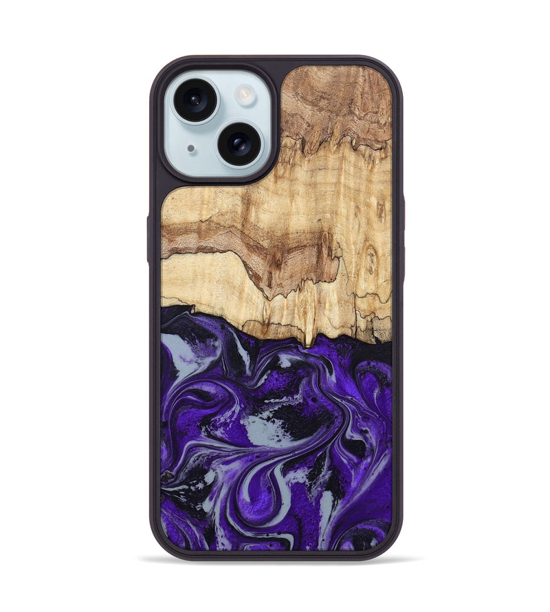 iPhone 15 Wood Phone Case - Sandy (Purple, 798332)