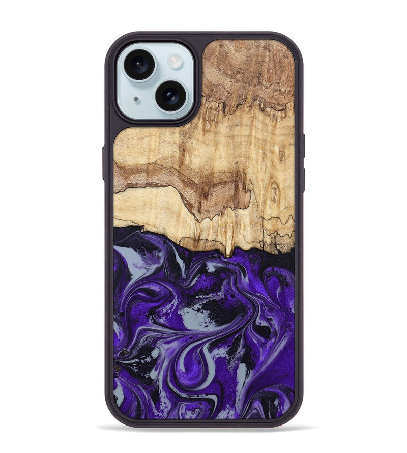 iPhone 15 Plus Wood Phone Case - Sandy (Purple, 798332)
