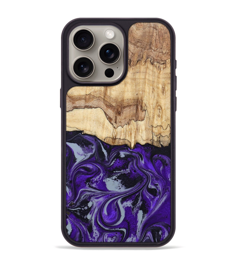iPhone 15 Pro Max Wood Phone Case - Sandy (Purple, 798332)