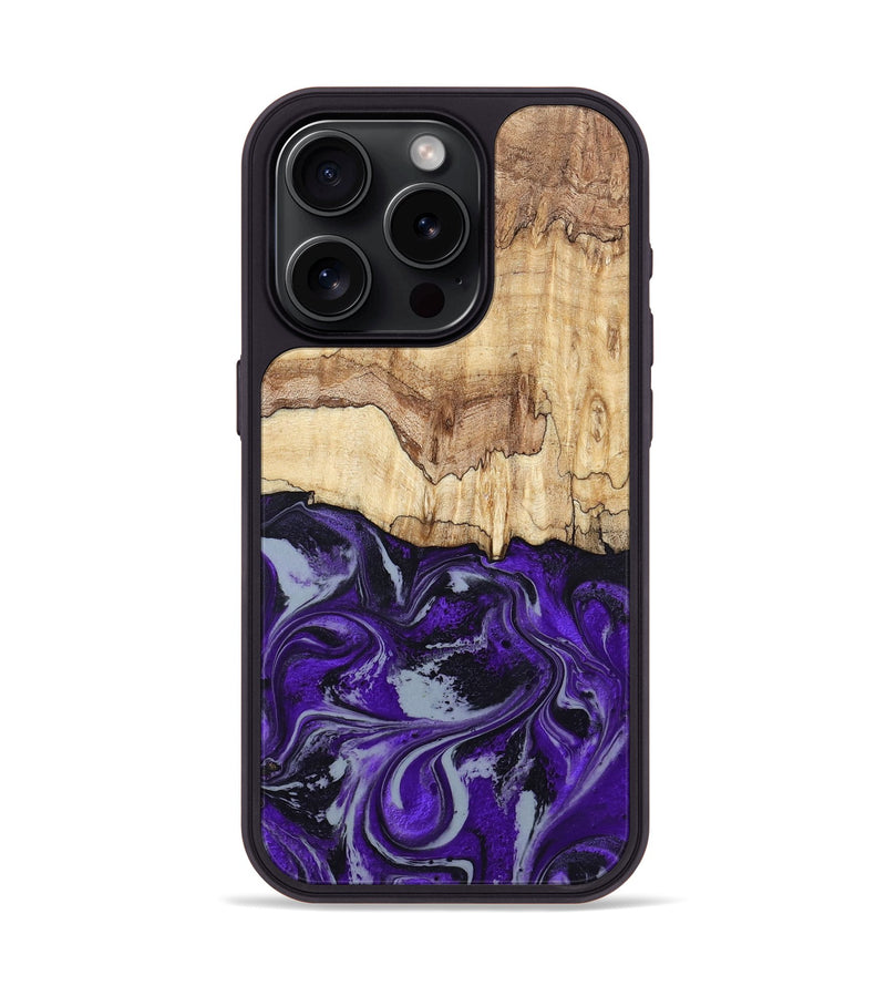 iPhone 15 Pro Wood Phone Case - Sandy (Purple, 798332)