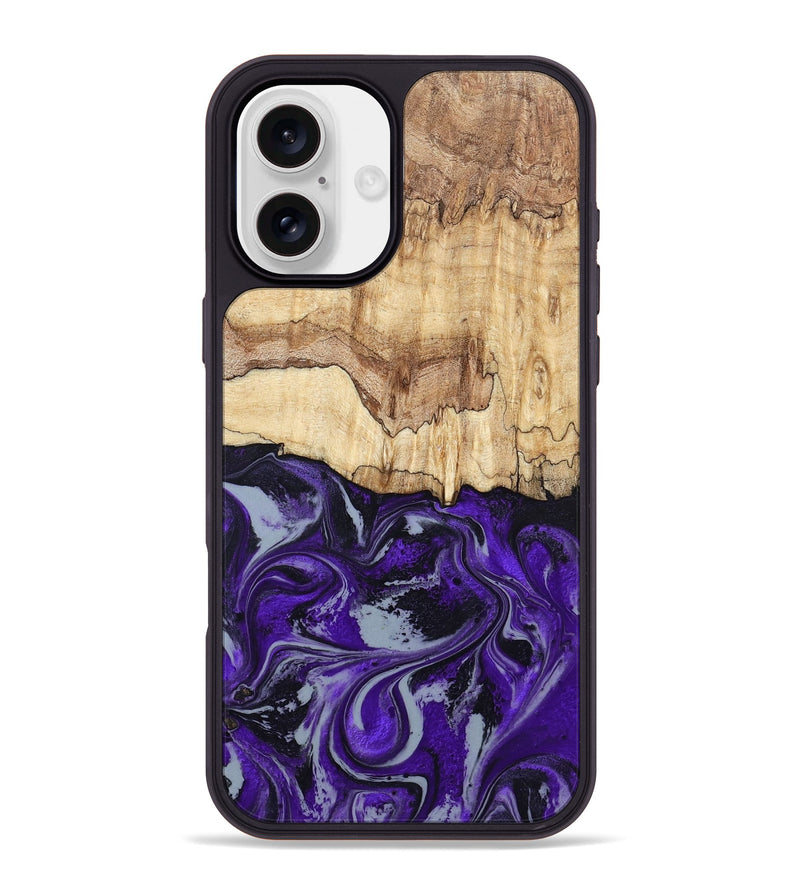 iPhone 16 Plus Wood Phone Case - Sandy (Purple, 798332)