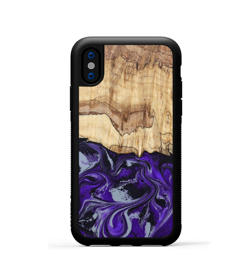iPhone Xs Wood Phone Case - Sandy (Purple, 798332)
