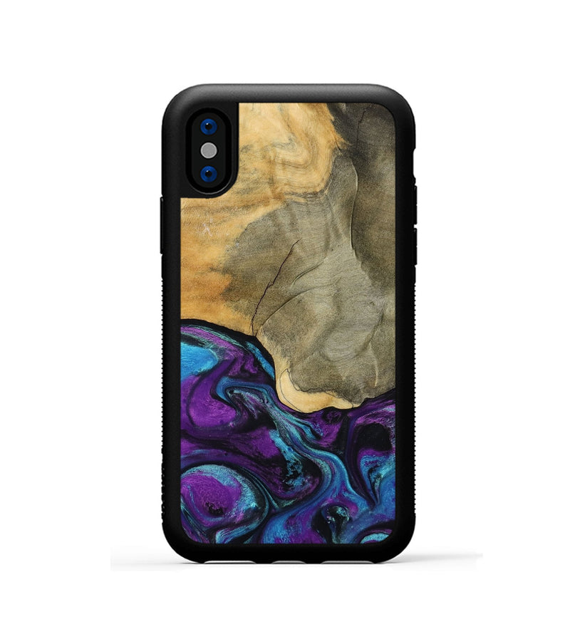 iPhone Xs Wood Phone Case - Gatlin (Purple, 798336)