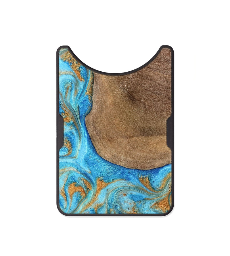 Alloy Wood Wallet - Bettye (Teal & Gold, 798338)