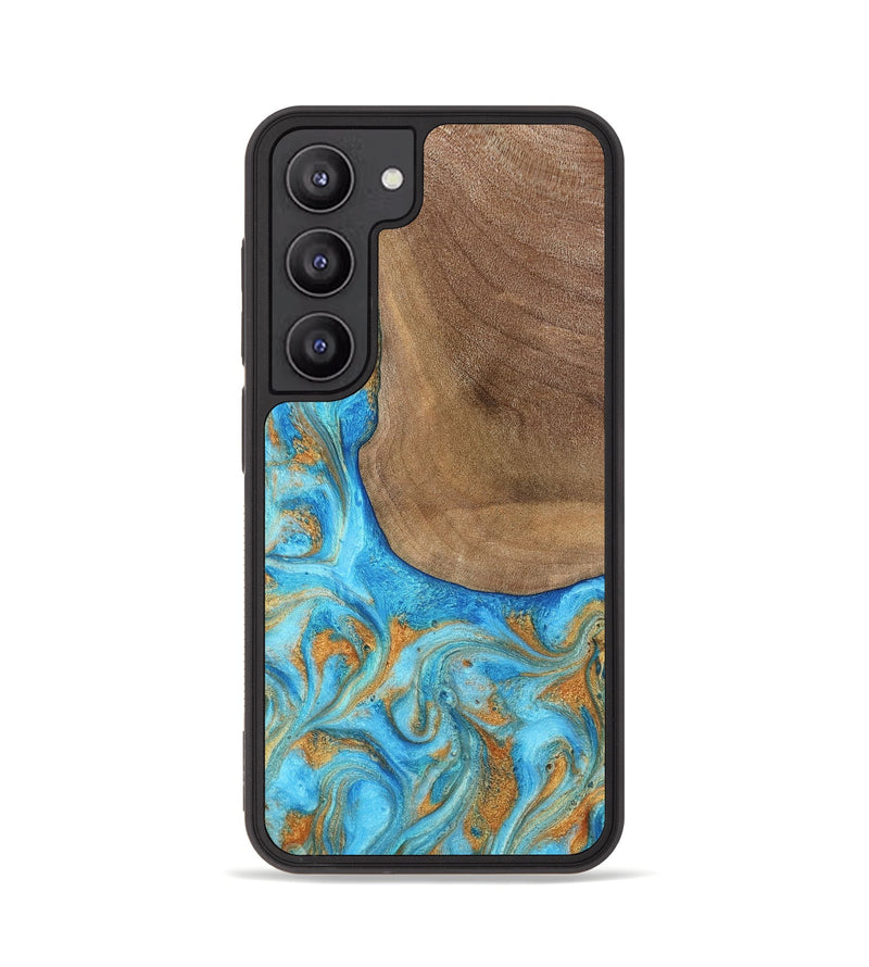 Galaxy S23 Wood Phone Case - Bettye (Teal & Gold, 798338)