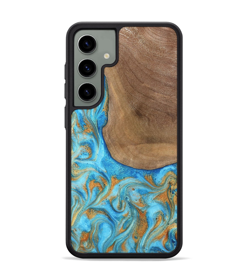 Galaxy S24 Plus Wood Phone Case - Bettye (Teal & Gold, 798338)