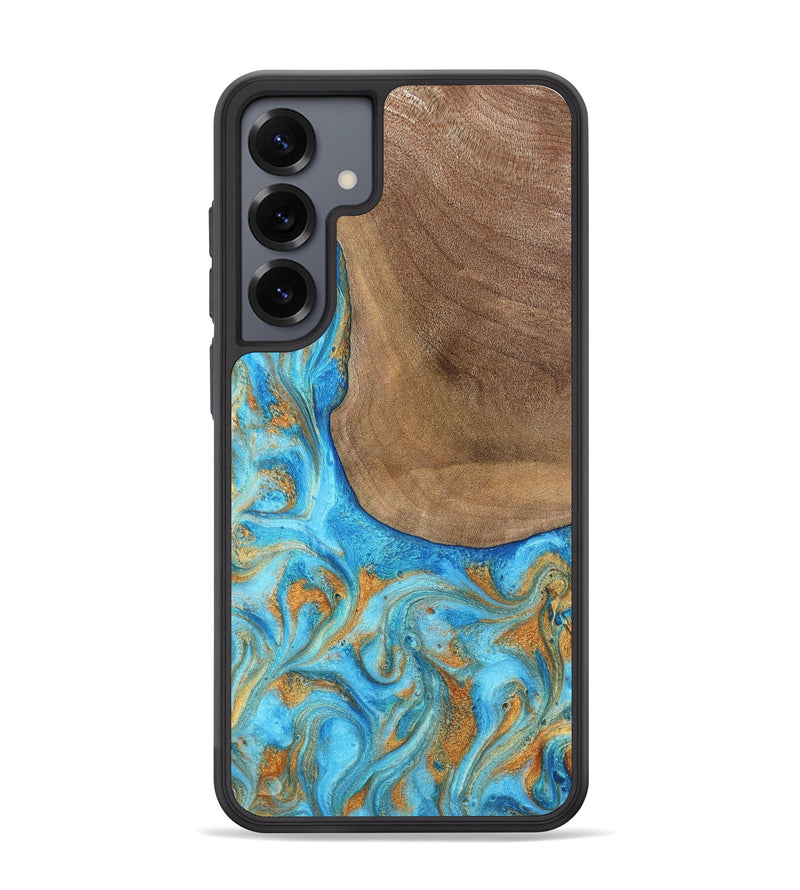 Galaxy S25 Plus Wood Phone Case - Bettye (Teal & Gold, 798338)