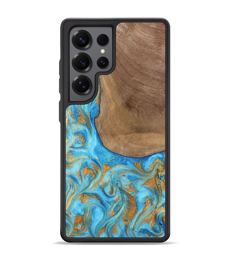 Galaxy S25 Ultra Wood Phone Case - Bettye (Teal & Gold, 798338)