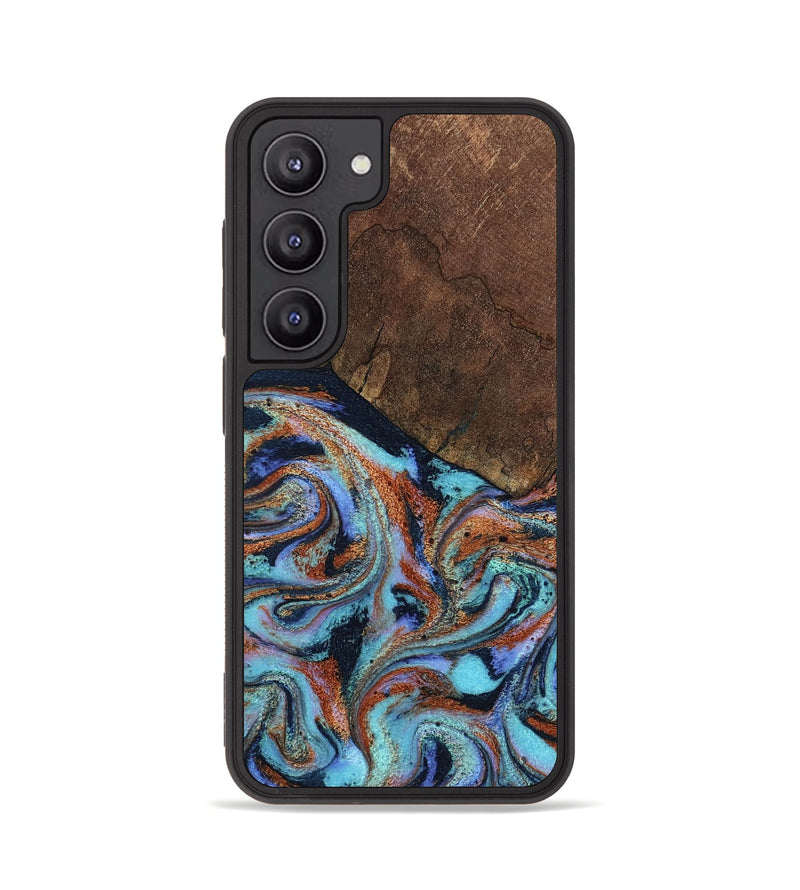 Galaxy S23 Wood Phone Case - Ina (Teal & Gold, 798340)