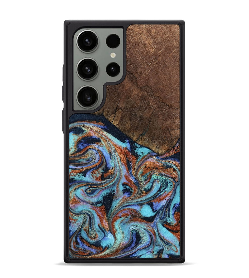 Galaxy S24 Ultra Wood Phone Case - Ina (Teal & Gold, 798340)