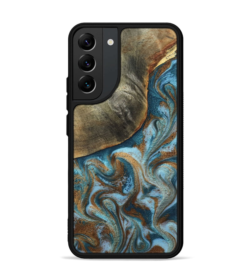 Galaxy S22 Plus Wood Phone Case - Edgar (Teal & Gold, 798342)