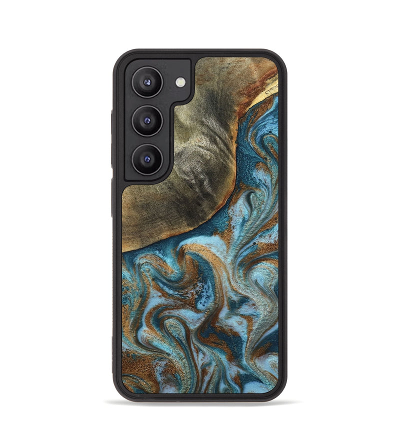 Galaxy S23 Wood Phone Case - Edgar (Teal & Gold, 798342)