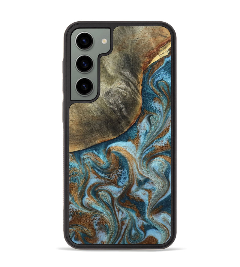 Galaxy S23 Plus Wood Phone Case - Edgar (Teal & Gold, 798342)