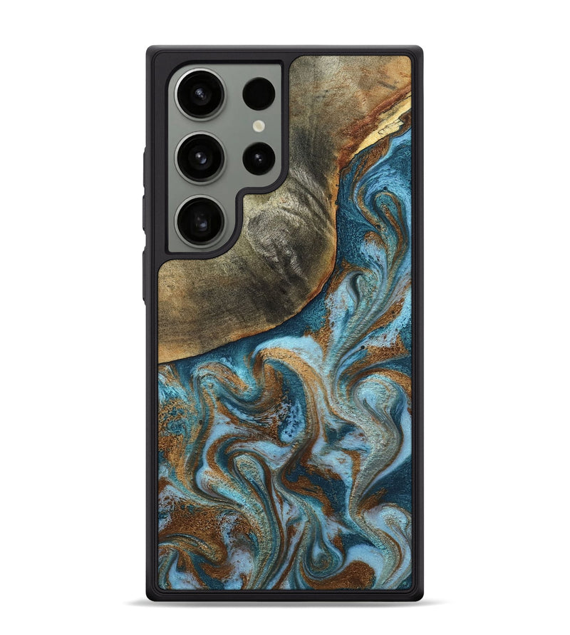 Galaxy S24 Ultra Wood Phone Case - Edgar (Teal & Gold, 798342)