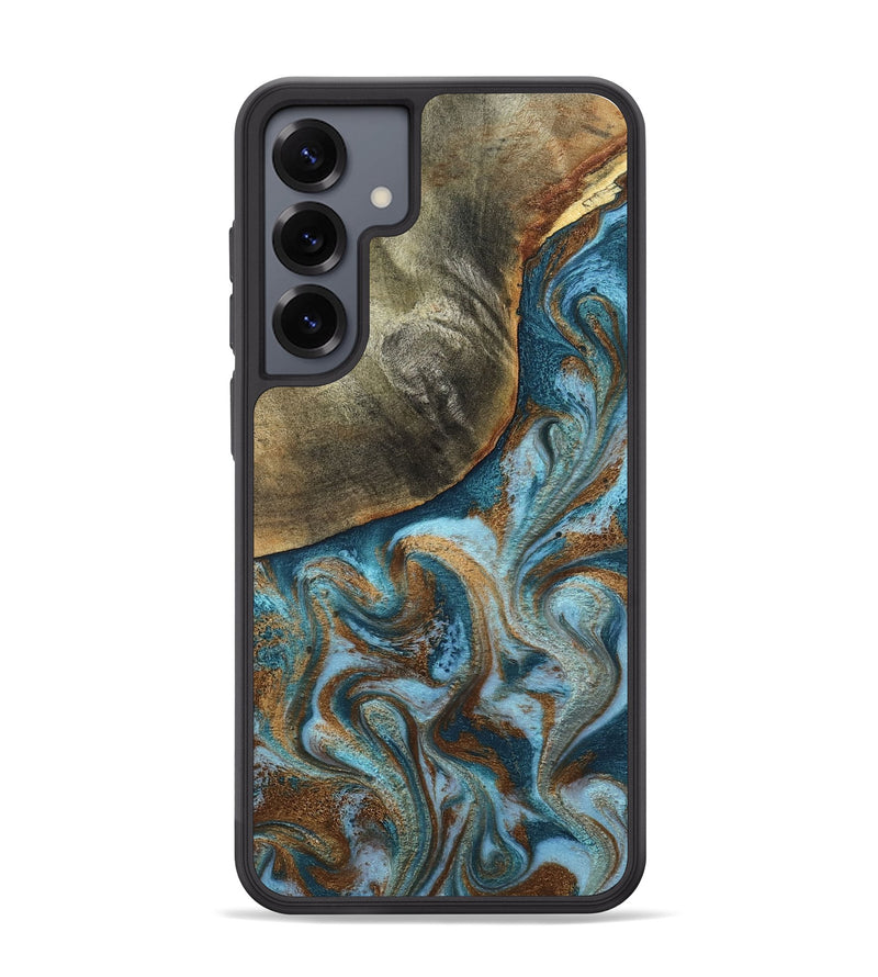 Galaxy S25 Plus Wood Phone Case - Edgar (Teal & Gold, 798342)