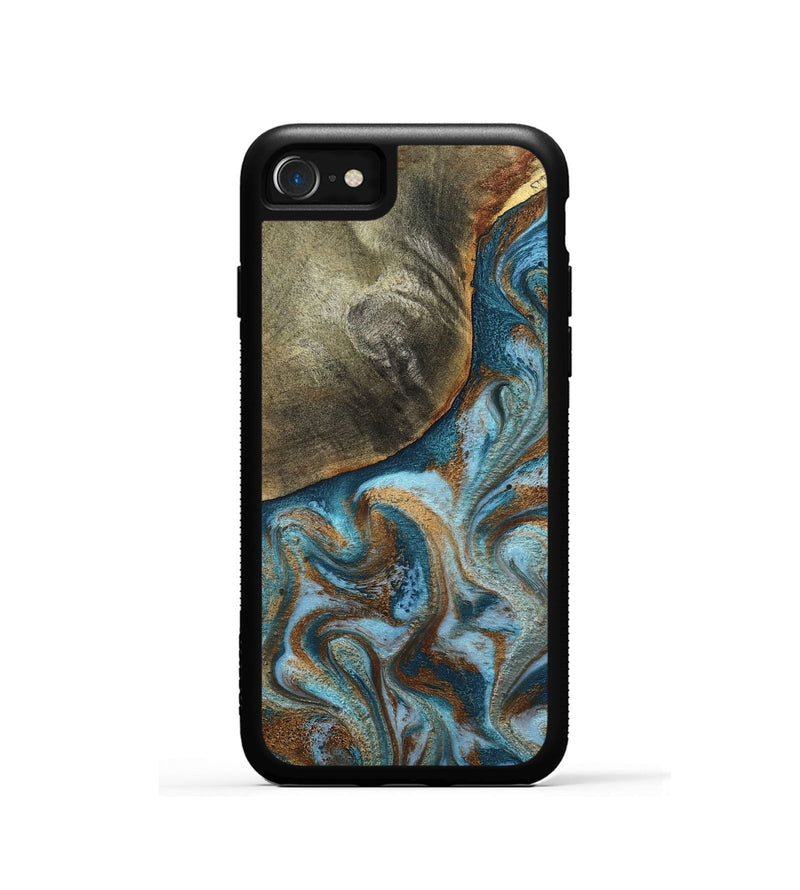 iPhone SE Wood Phone Case - Edgar (Teal & Gold, 798342)