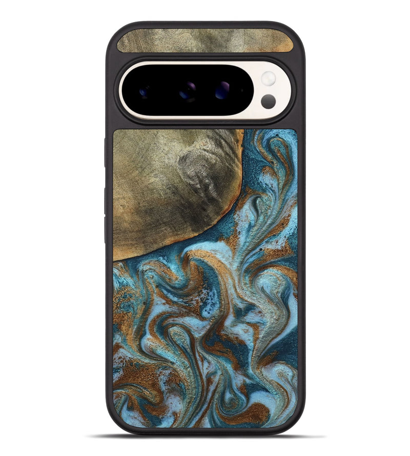 Pixel 9 Pro XL Wood Phone Case - Edgar (Teal & Gold, 798342)