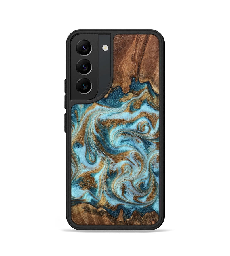 Galaxy S22 Wood Phone Case - Cruz (Teal & Gold, 798343)
