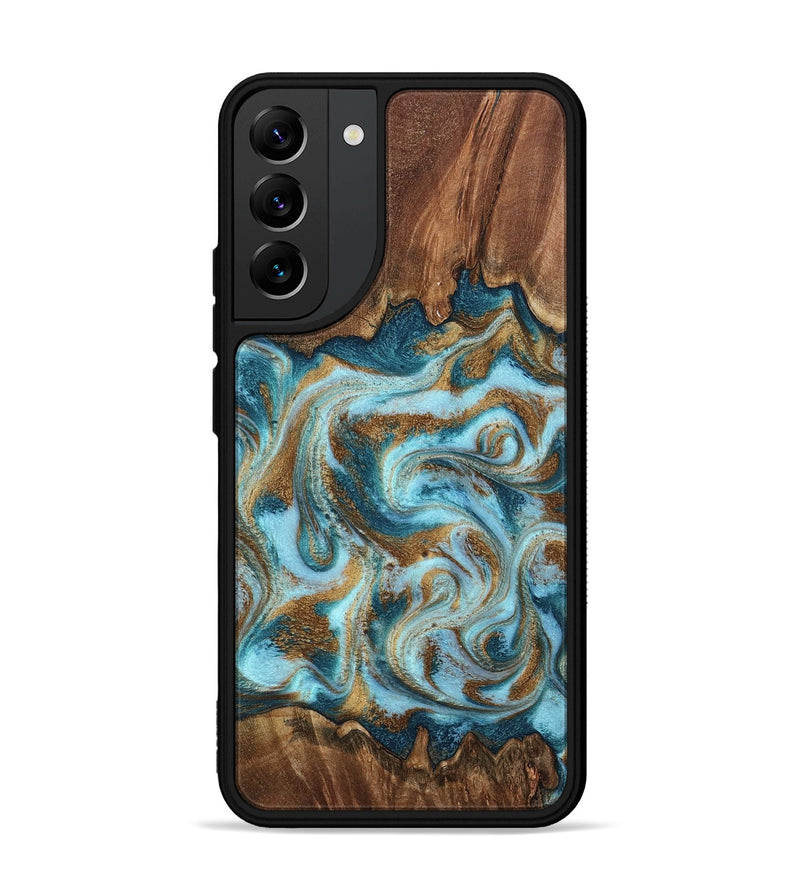 Galaxy S22 Plus Wood Phone Case - Cruz (Teal & Gold, 798343)