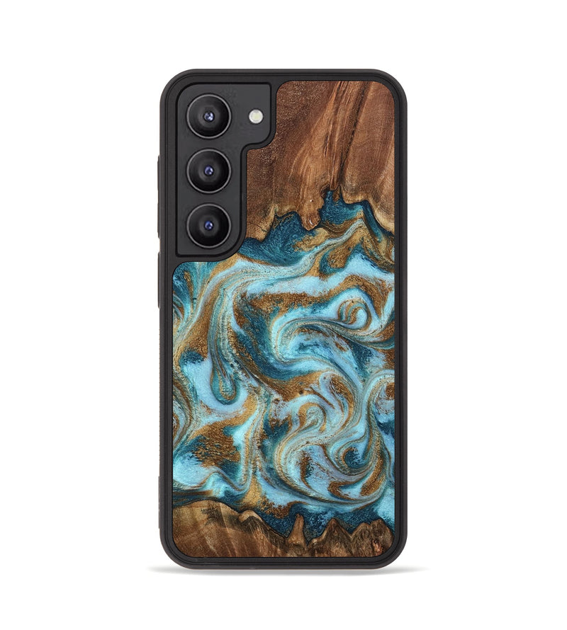 Galaxy S23 Wood Phone Case - Cruz (Teal & Gold, 798343)