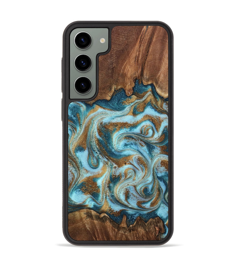 Galaxy S23 Plus Wood Phone Case - Cruz (Teal & Gold, 798343)
