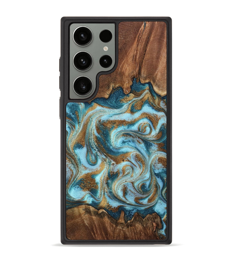 Galaxy S23 Ultra Wood Phone Case - Cruz (Teal & Gold, 798343)