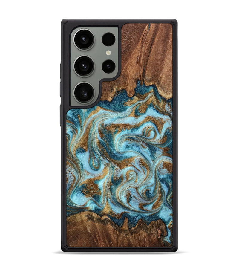 Galaxy S24 Ultra Wood Phone Case - Cruz (Teal & Gold, 798343)