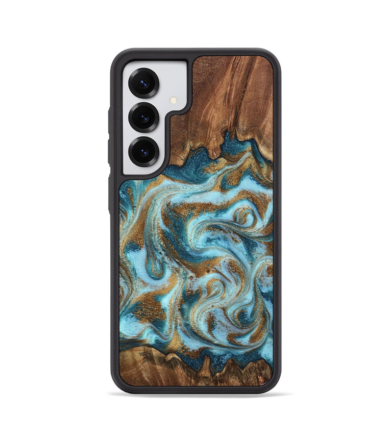 Galaxy S25 Wood Phone Case - Cruz (Teal & Gold, 798343)