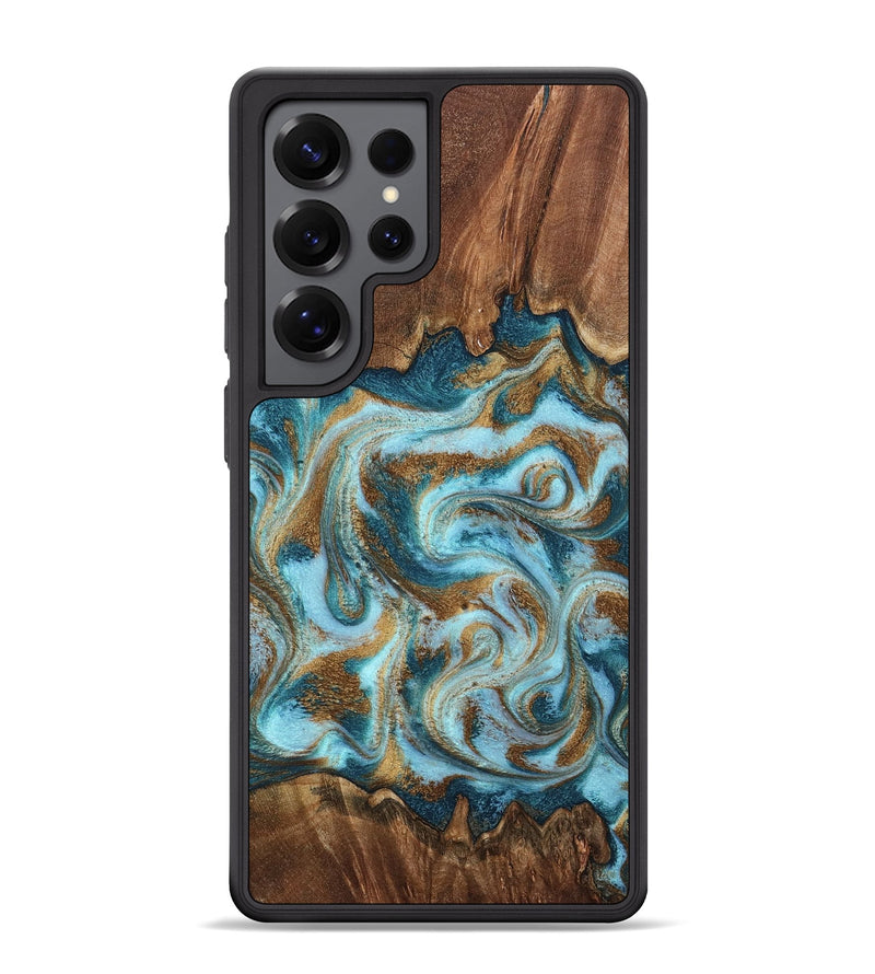 Galaxy S25 Ultra Wood Phone Case - Cruz (Teal & Gold, 798343)