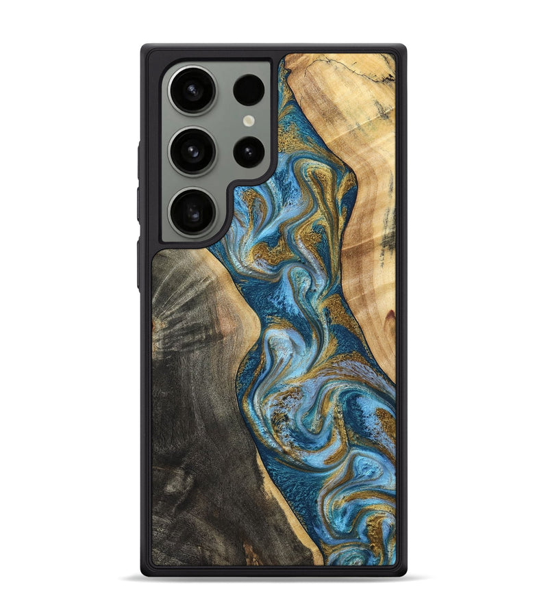 Galaxy S24 Ultra Wood Phone Case - Ander (Teal & Gold, 798350)