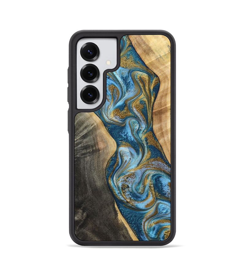 Galaxy S25 Wood Phone Case - Ander (Teal & Gold, 798350)
